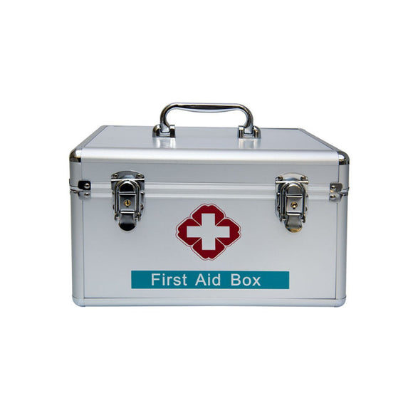 12 Inch Lockable First Aid Box Kit Family Office Medicine Storage Portable Handle Carry Case
