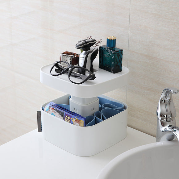 Honana DP-025 Bathroom Multi-functional Faceplate Shelves Creative Folding Cosmetics Storage Box