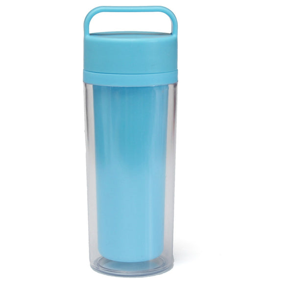 350mL Travel Mug Car Shatterproof Hand Portable Plastic Water Bottle Glass Cup Insulation Mug