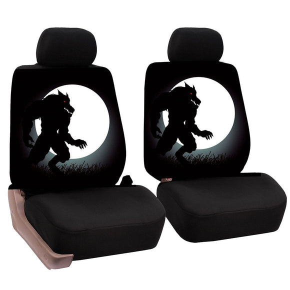 Wolves Howling Print Car Double Seat Cover Cushion Chair Protector Mat Universal