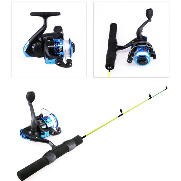 ZANLURE 55/67/72CM Fiberglass Epoxy Resin M Fishing Rod 200/1000 Reel Ice Fishing Rod Reel Combo