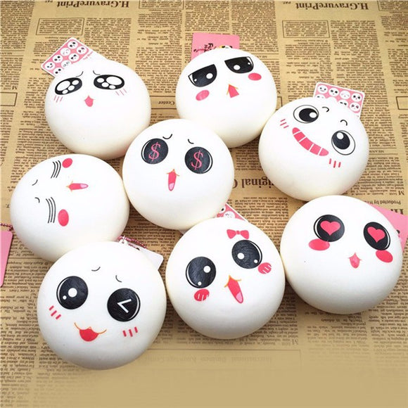 10cm Squishy Bun Toy Random Cute Kawaii Emoji Phone Bag Strap Pendant Slow Rising