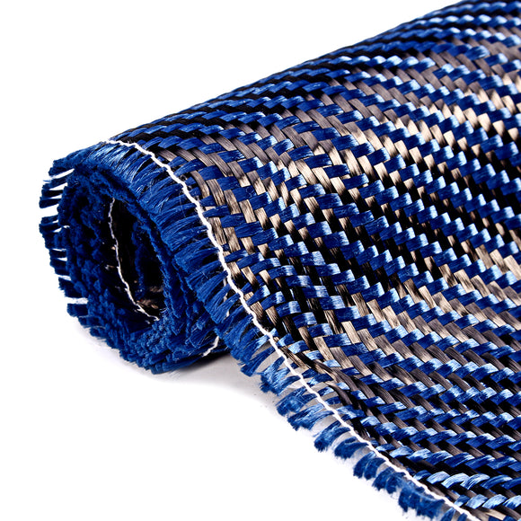 3K 200gsm Blue Carbon Fiber Cloth Setting Fabric Industrial Material Carbon Fiber Board 36x12 Inch