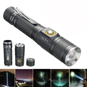 Elfeland XM-L T6 3Modes Zoomable Rechargeable LED Flashlight 18650