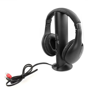 WH-2001 Multifunctional 5 in 1 Emitter Wireless Monitoring FM Radio Gaming HIFI Headphone With Mic