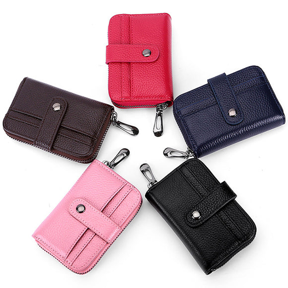 Women Men Genuin Leather 12 Card Slots Card Holder Fashion Wallet