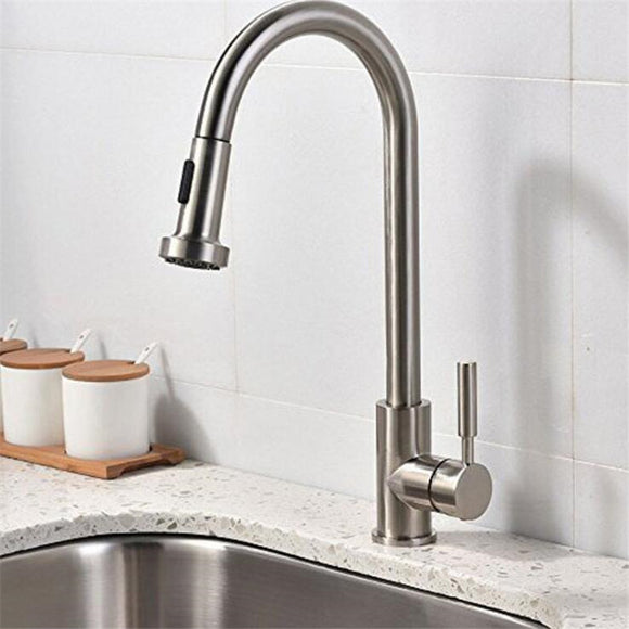 Kitchen Sink Faucet Pull-Down Sprayer 360 degree Rotate Cold And Hot Water Mixer Tap