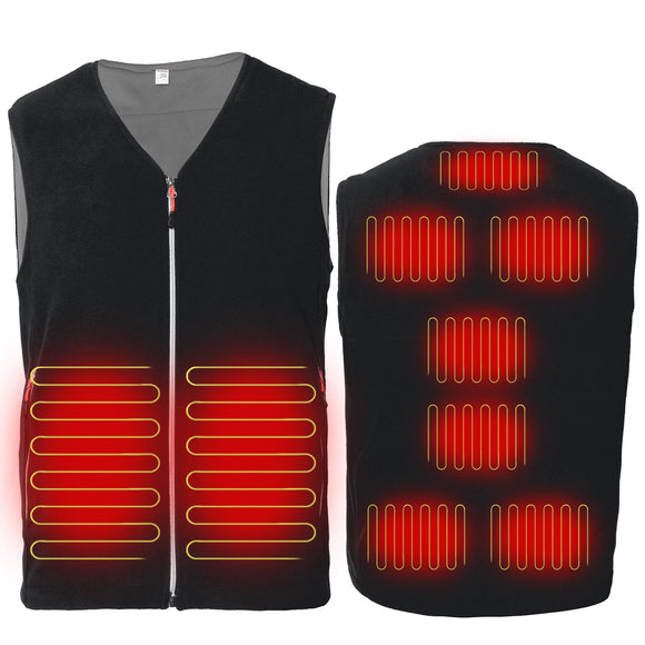 9 Heating Pads Electric USB Winter Heated Vest Men Women Heating Jacket Coat Warm Pad Intelligent Constant Temperature