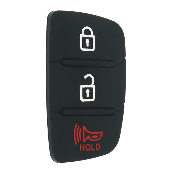 3-Button Remote Key Shell Case Rress Rubber Pad Replacement for Hyundai Ix35 Mistra Santa fe i40 i20