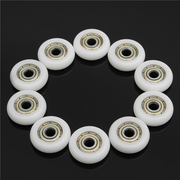 10pcs 5*23*7mm Nylon Plastic Carbon Steel Bearings Pulley Wheels Embedded Groove Ball Bearings