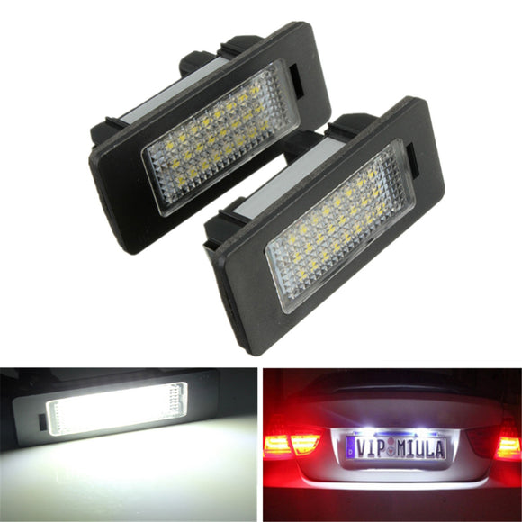 2PCS LED License Light Number Plate Lamp For BMW E39 E60 E82 E70 E90 E92 1/3/5/X Series