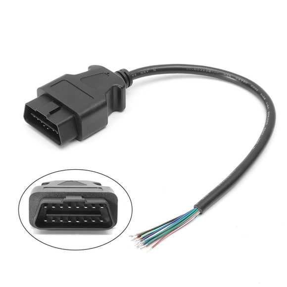 Black Plastic Male Connector Cable Plug Pigtail For 16 Pin J1962 OBD2
