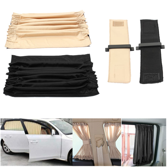 2pcs 70cm Mesh L Auto Rear Valance UV Sunshade Drape Visor Car Window Curtain