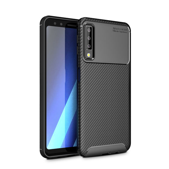 Bakeey Protective Case For Samsung Galaxy A7 Carbon Fiber Fingerprint Resistant Soft TPU Back Cover