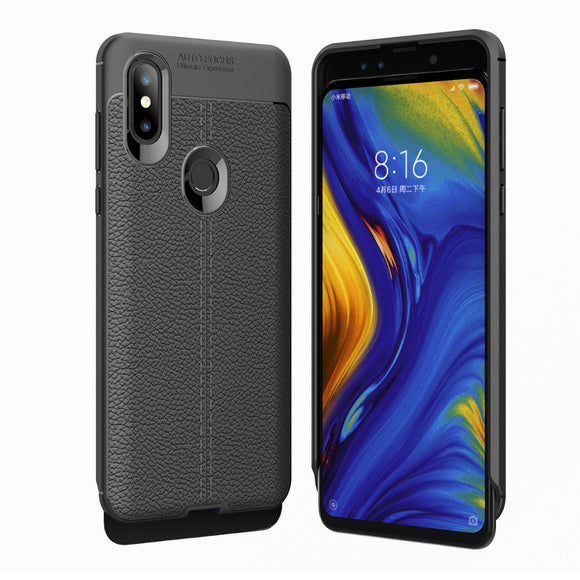 Bakeey Litchi Pattern Shockproof Soft TPU Back Cover Protective Case for Xiaomi Mi Mix 3