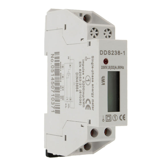 DDS238-1 230V Rail-Type Electronic Type Mini Electricity Meter LCD Display