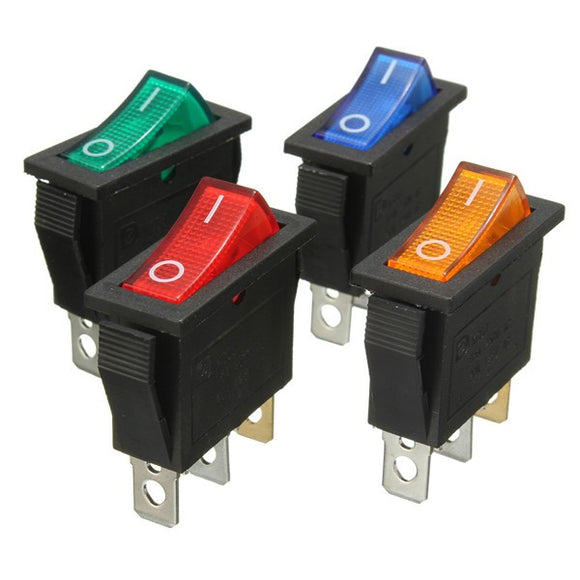 3 Pins ON/OFF Rocker Switch with Snap-In LED