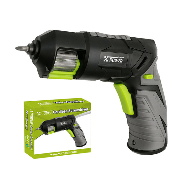 X-POWER 3.6V Electric Cordless Screwdriver Handhold Li-Ion Battery USB Fast Charging with 5 Bits