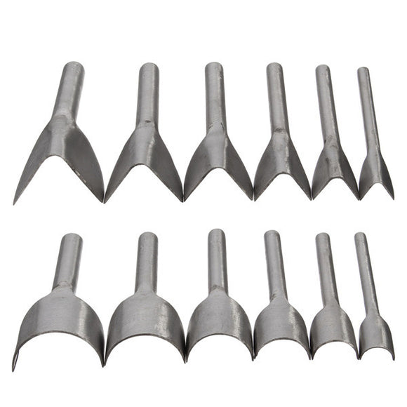 6pcs Leather Craft Tools Half Round V Shaped Cutter Punch Tools
