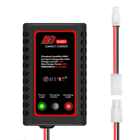 HTRC A3 20W 2A AC Battery Charger with Tamiya Plug for 2-8S Nimh/Nicd Battery