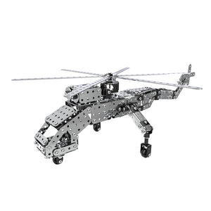 MoFun 632PCS 3D  Helicopter Model Metal Puzzle Model Building Stainless Steel Toy