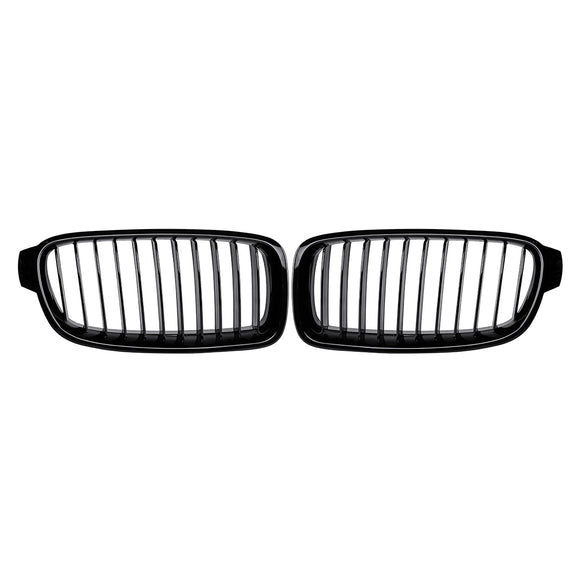 Pair Gloss Black Front Kidney Grille For BMW F30 F31 F35 320i 328i 330i