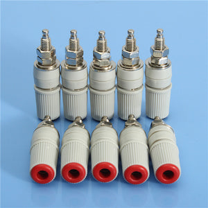 Excellway BS01 10Pcs M5 4mm Female Banana Socket Copper Binding Post Connectors