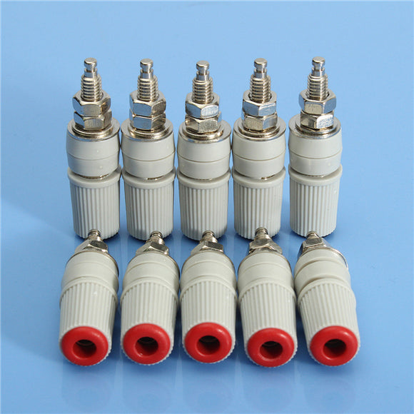 Excellway BS01 10Pcs M5 4mm Female Banana Socket Copper Binding Post Connectors