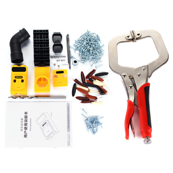 Pocket Hole Jig Drill Guide Hole Positioner Locator with 11Inch Clamp Woodworking Tool