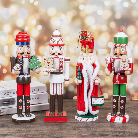 Christmas Wooden Nutcracker Doll Soldier Vintage Handcraft Decoration Gifts Collection