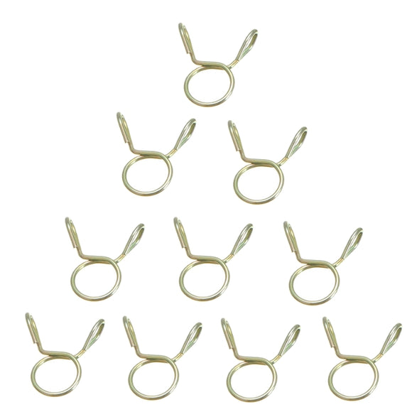 10Pcs 7-9mm Fuel Line Hose Tubing Spring Clip Clamp Motorcycle Boat ATVs Scooter