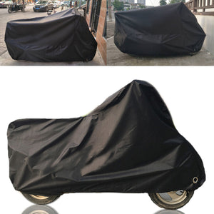 190T Black Motorcycle Cover Waterproof Outdoor Rain Dust UV Scooter Protector