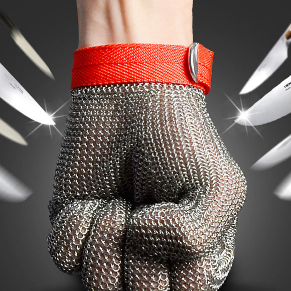Safety Cut Proof Stab Resistant Stainless Steel Metal Mesh Butcher Glove Size M