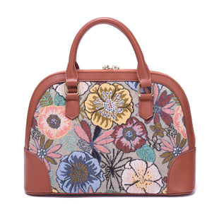 Brenice Women Canvas Tote Handbags Embroidery Printing Shoulder Bags