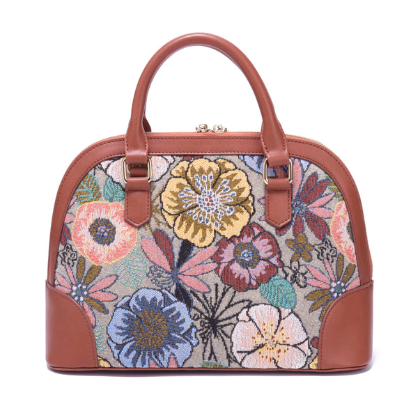 Brenice Women Canvas Tote Handbags Embroidery Printing Shoulder Bags