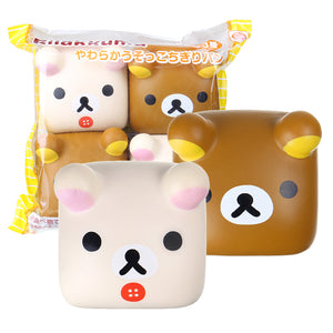4PCS Food Squishy Tofu 6*6*4CM Cute Bear Jumbo Gift Collection With Packaging