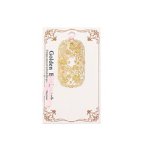 Chinese Style Cherry Blossom Series Metal Hollow Bookmark For Student 10 Pcs