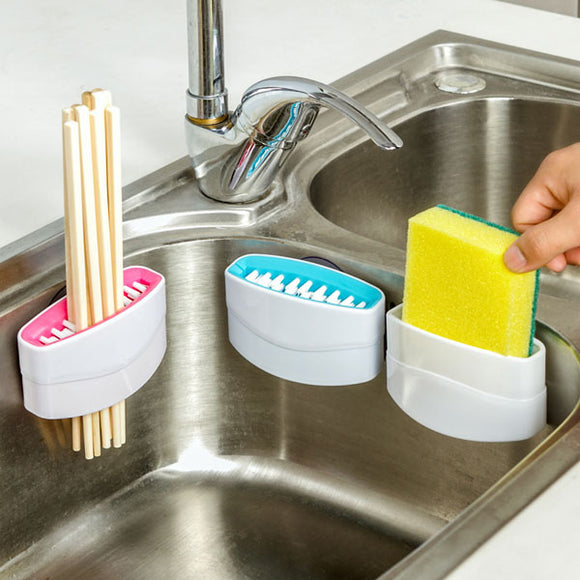Detachable Cutlery Brush Cleaner Sucker Fork Spoon Cleaner Utensil Sink Scrubber Kitchen Helper