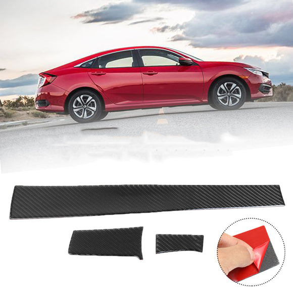 3PCS Carbon Fiber Center Dashboard Cover Trim Sticker For Honda Civic 2016 2017