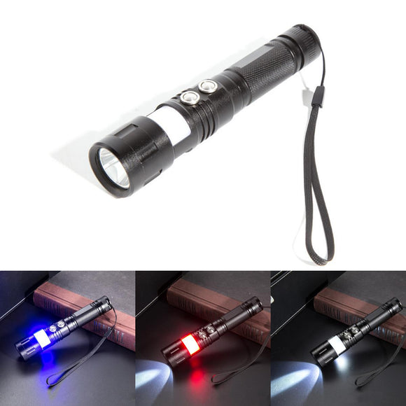 Xanes Red Blue Signal Light USB Rechargeable LED Flashlight Camping Lamp Fishing Hunting Light