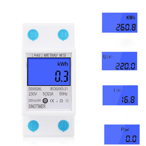 DDS528L LCD Digital Display Energy Meter 230V AC 50Hz Single Phase Backlit Display Wattmeter Power C