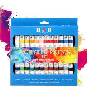 H&B HB-AP24 Professional 24-Color Propylene Pigment Hand-Painted Set Wall Painting DIY Watercolor Paint Set