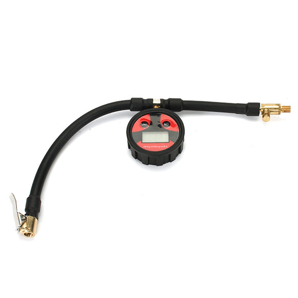 200PSI Digital Tire Gauge Motorcycle Scooter Playing Pump Inflatable Tube Bleed Function