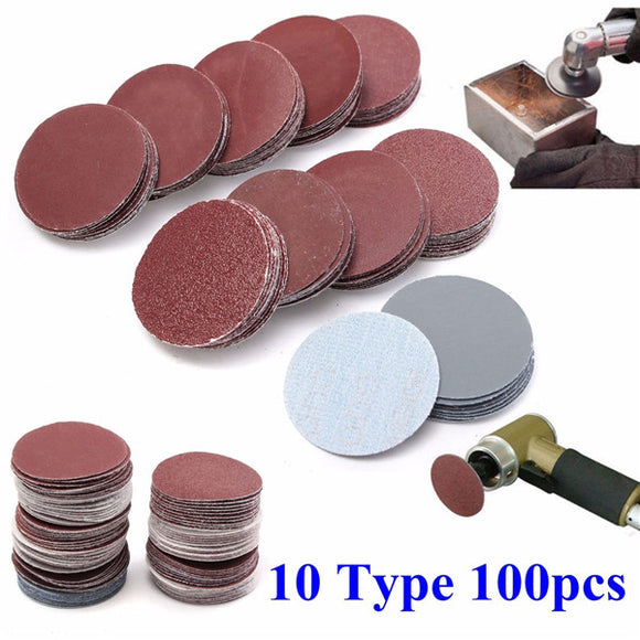 100pcs 2 Inch 50mm Sander Disc 80 to 3000 Grit Sanding Polishing Pad Sandpaper