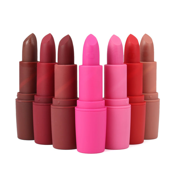 MISS ROSE Matte Dusty Rose Bullet Lipstick Deep Red Lip Sticks Waterproof 7 Colors