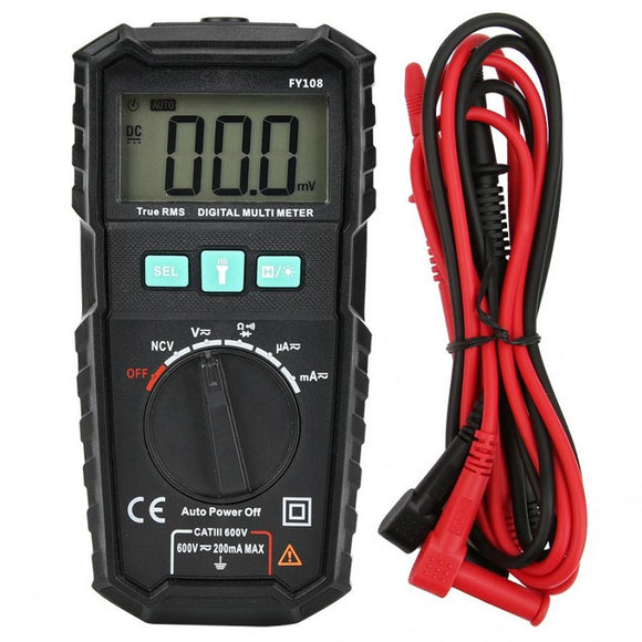 FUYI FY108 Pocket Mini Digital Multimeter Multimeter Multi-Functional Portable Automatic Range Avometer Test Machine for Schools Experiment