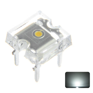 100PCS DC3V 20mA Ultra Bright White Transparent Emitting Lamp Flat Top LED Diode DIY Hole Bulb