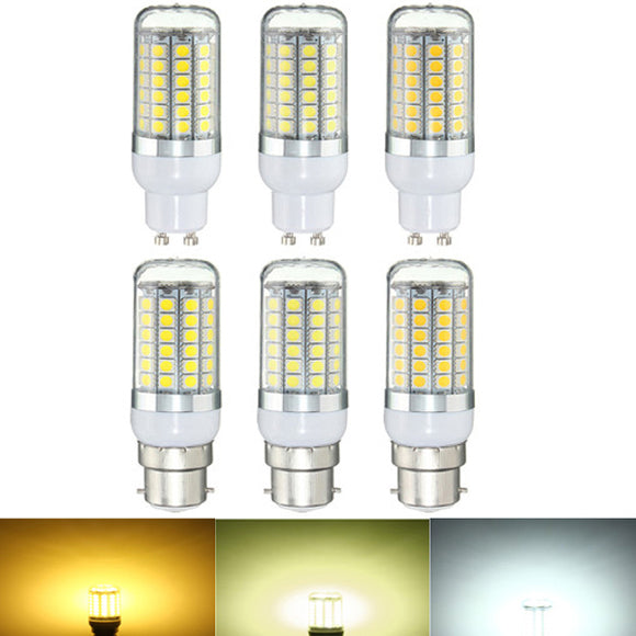 B22 GU10 6W 69 SMD 5050 LED Pure White Warm White Natural White Cover Corn Bulb AC220V