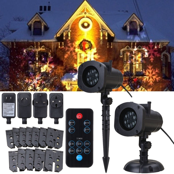 12 Patterns 4W LED Remote Projector Stage Light Moving Laser Spotlightt for Christmas Halloween