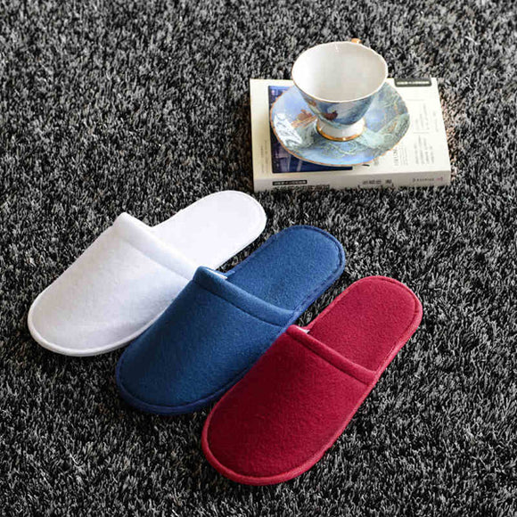 1 Pair Hotel Travel Disposable Slippers Home Guest White Red Blue Slippers